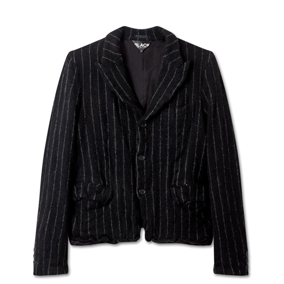 Comme Des Garcons BLACK Comme des Garçons - Tailored Chalk Stripe Jacket Overtøj Sort Hvide | 02871-RYSX