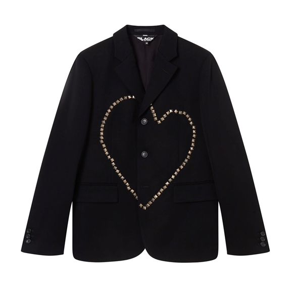 Comme Des Garcons BLACK Comme des Garçons - Studded Heart Jacket Overtøj Sort | 03289-OYMK