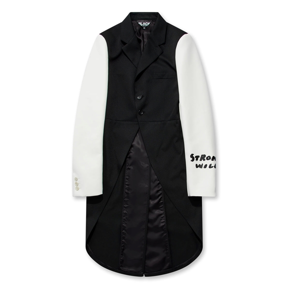 Comme Des Garcons BLACK Comme des Garçons - Strong Will Jacket Overtøj Sort Hvide | 37851-DUKN