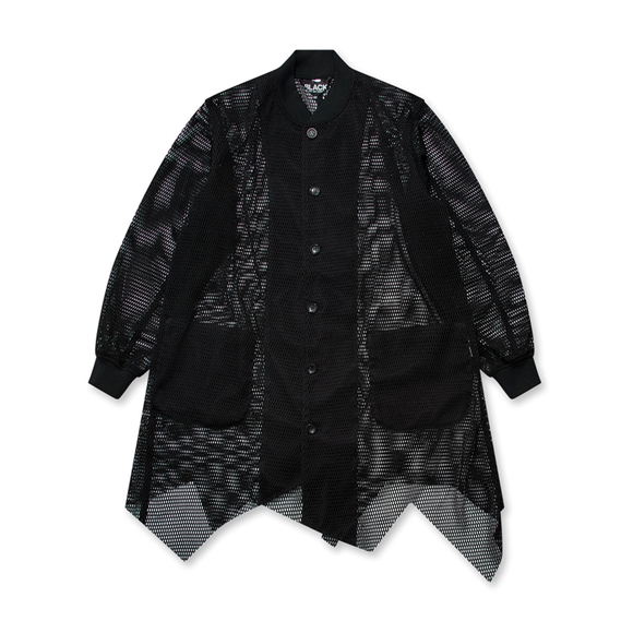 Comme Des Garcons BLACK Comme des Garçons - Raschel Mesh Coat Overtøj Sort | 48309-UBMX