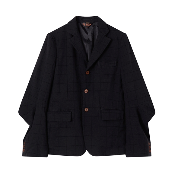 Comme Des Garcons BLACK Comme des Garçons - Tailored Check Jacket Overtøj Sort | 56293-OXKG