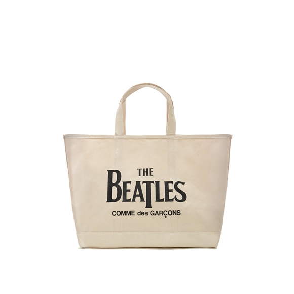 Comme Des Garcons CDG Beatles - Canvas Small Tote Bag Taske Natural | 43509-ZDOY