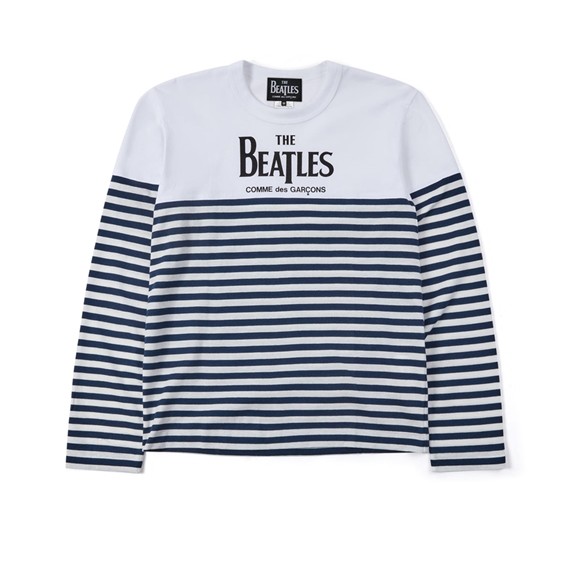 Comme Des Garcons CDG Beatles – T-Shirt T-Shirts White/Black Stripe | 93204-FYZV