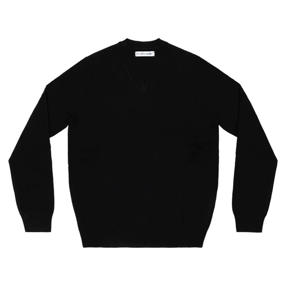 Comme Des Garcons CDG Shirt Forever / FZ-N107-PER-1 / Pullover V-neck Strikkevarer Herre Sort | 14796-JIFK