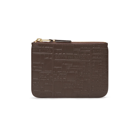 Comme Des Garcons CDG Wallet - Embossed Logo Zip Pouch - SA8100EL Embossed Logo Brune | 67082-QLXT