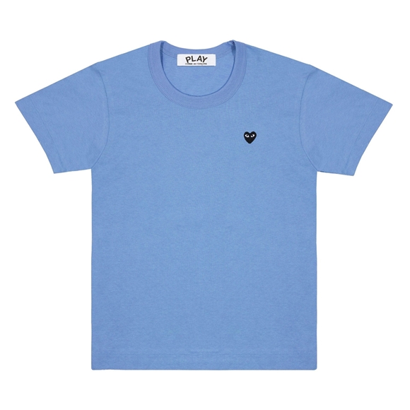 Comme Des Garcons PLAY Basic Coloured T-Shirt Small Black Emblem Short Sleeve Unisex Blå | 37468-EYOS