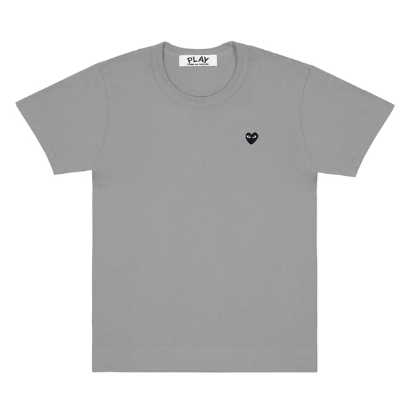 Comme Des Garcons PLAY Basic Coloured T-Shirt Small Black Emblem Short Sleeve Unisex Grå | 45032-SHGY