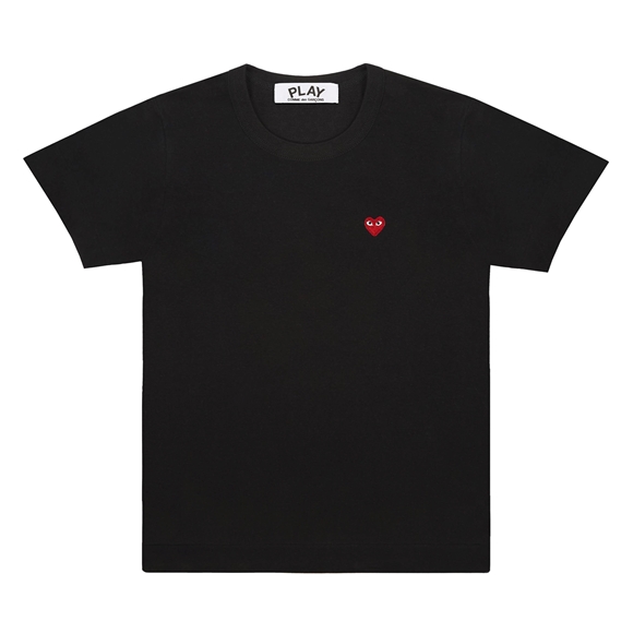 Comme Des Garcons PLAY Basic Small Emblem T-Shirt Short Sleeve Unisex Sort | 80679-UZDS