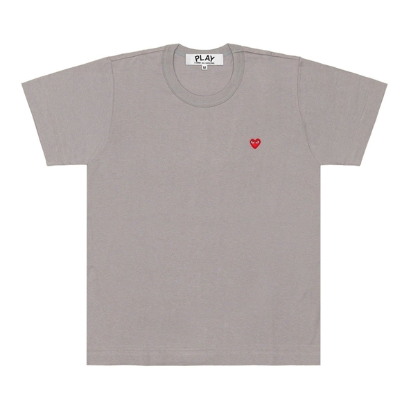 Comme Des Garcons PLAY Coloured Small Emblem T-Shirt Short Sleeve Unisex Grå | 13854-YALZ