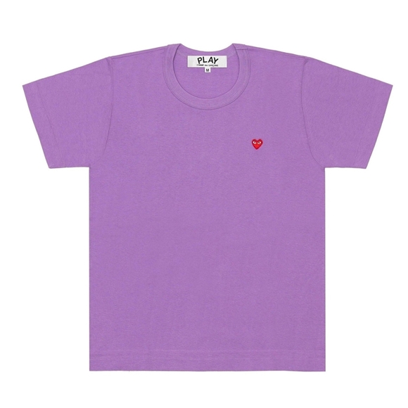 Comme Des Garcons PLAY Coloured Small Emblem T-Shirt Short Sleeve Unisex Lilla | 86217-GJFR