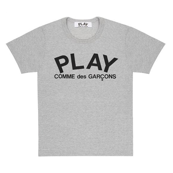 Comme Des Garcons PLAY T-Shirt With Large Logo Short Sleeve Unisex Grå | 75968-WIEP