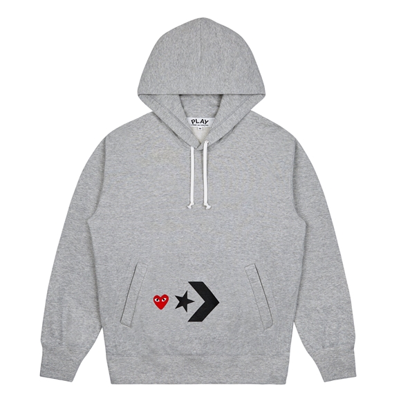 Comme Des Garcons PLAY Together X Converse Hætte Sweatshirt Hooded Sweatshirt Unisex Grå | 56324-KCGB