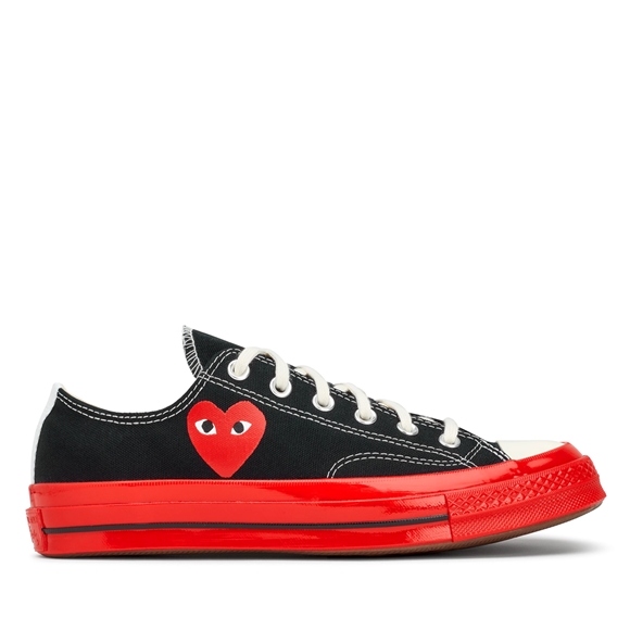 Comme Des Garcons Play Converse Red Heart & Red Sole Chuck 70 Low Top Sneakers Low Top Unisex Sort | 07634-QPNA