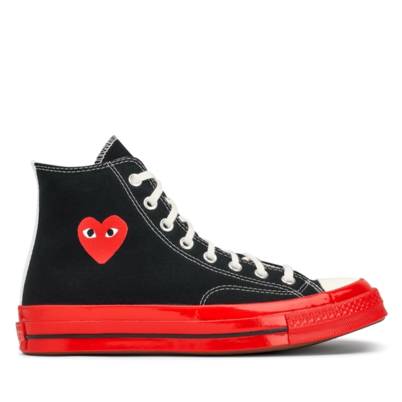 Comme Des Garcons Play Converse Red Heart & Red Sole Chuck 70 High Top Sneakers High Top Unisex Sort | 81926-JKAY