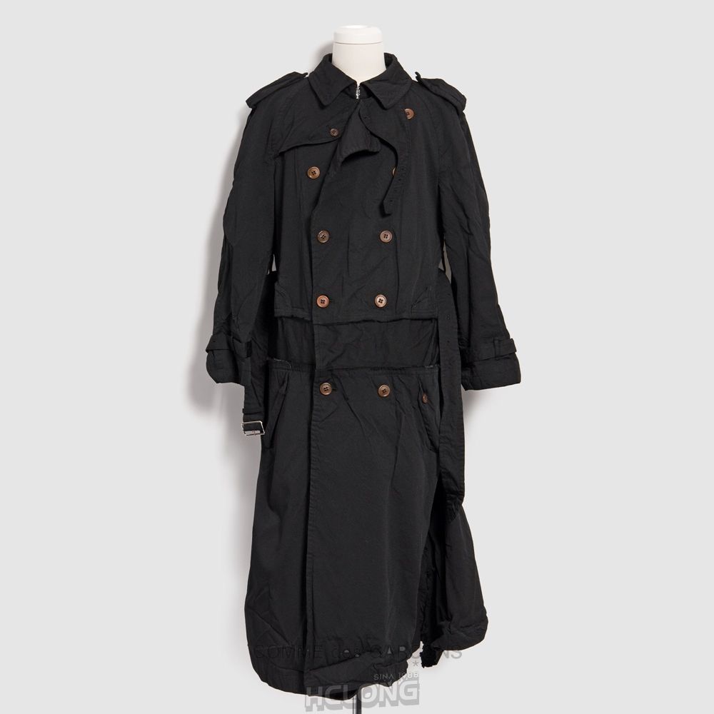 Comme Des Garcons BLACK Comme des Garçons - Double Breasted Trench Coat Overtøj Sort | 03127-FWSH