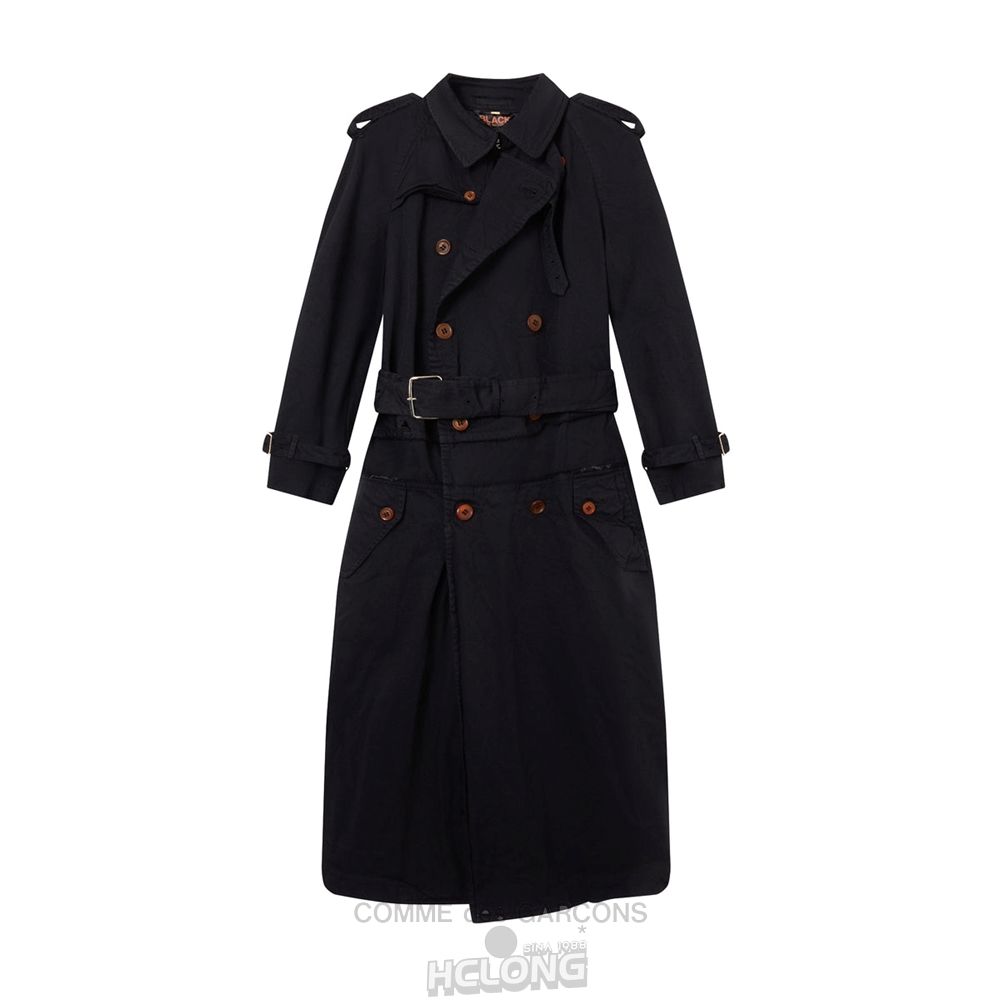 Comme Des Garcons BLACK Comme des Garçons - Double Breasted Trench Coat Overtøj Sort | 03127-FWSH