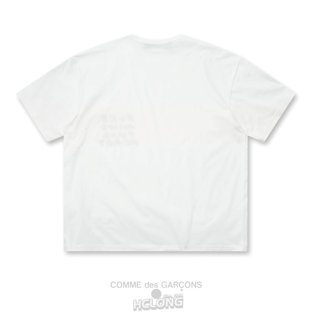 Comme Des Garcons BLACK Comme des Garçons - Message Print T-Shirt Tee Hvide | 08562-GDRW