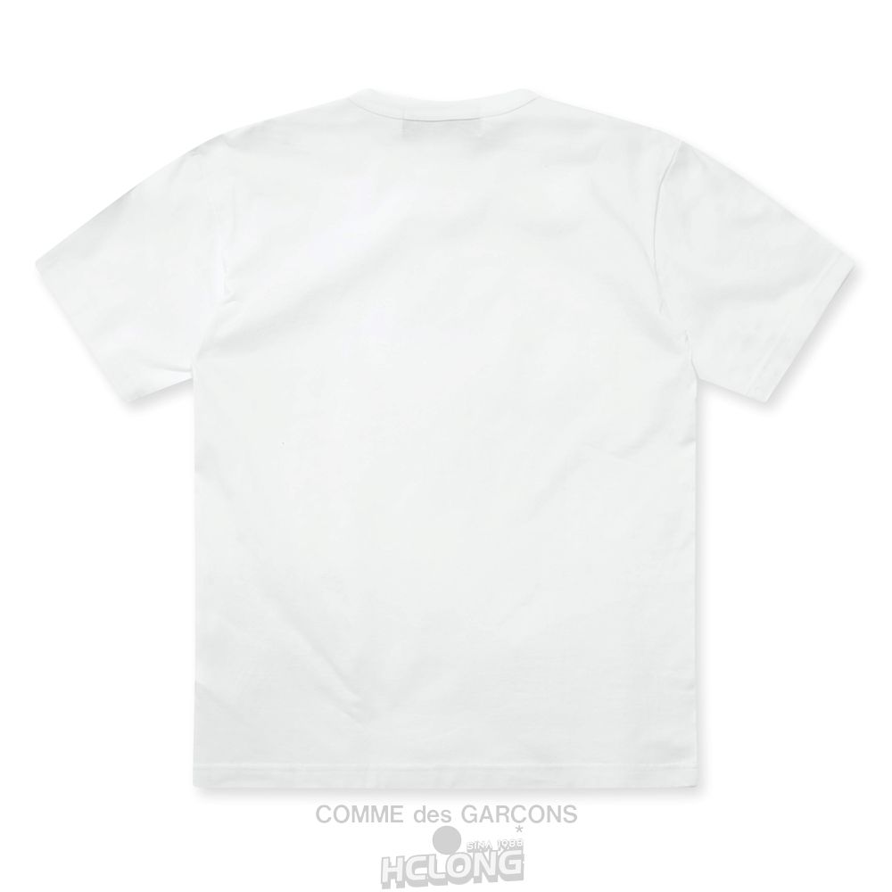 Comme Des Garcons BLACK Comme des Garçons - Message Print T-Shirt Tee Hvide | 10498-QHJM