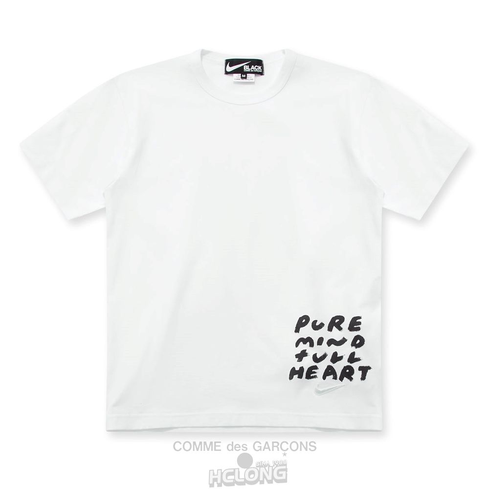 Comme Des Garcons BLACK Comme des Garçons - Message Print T-Shirt Tee Hvide | 10498-QHJM