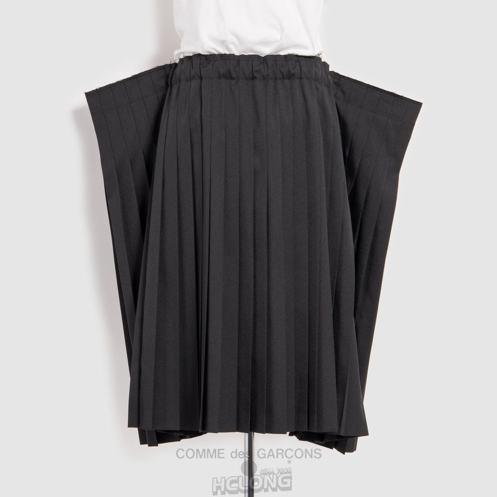 Comme Des Garcons BLACK Comme des Garçons - Plisseret Skirt Nederdel Dame Sort | 14275-AUHT