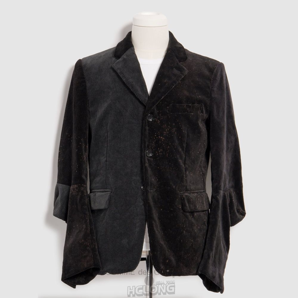 Comme Des Garcons BLACK Comme des Garçons - Combination Corduroy Jacket Overtøj Sort | 24357-DRJU