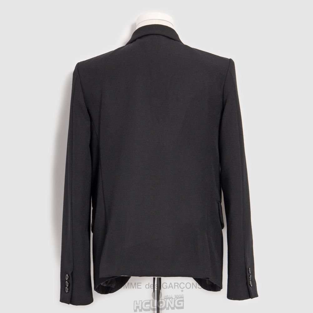 Comme Des Garcons BLACK Comme des Garçons - Studded Uld Jacket Overtøj Sort | 25813-OVIQ