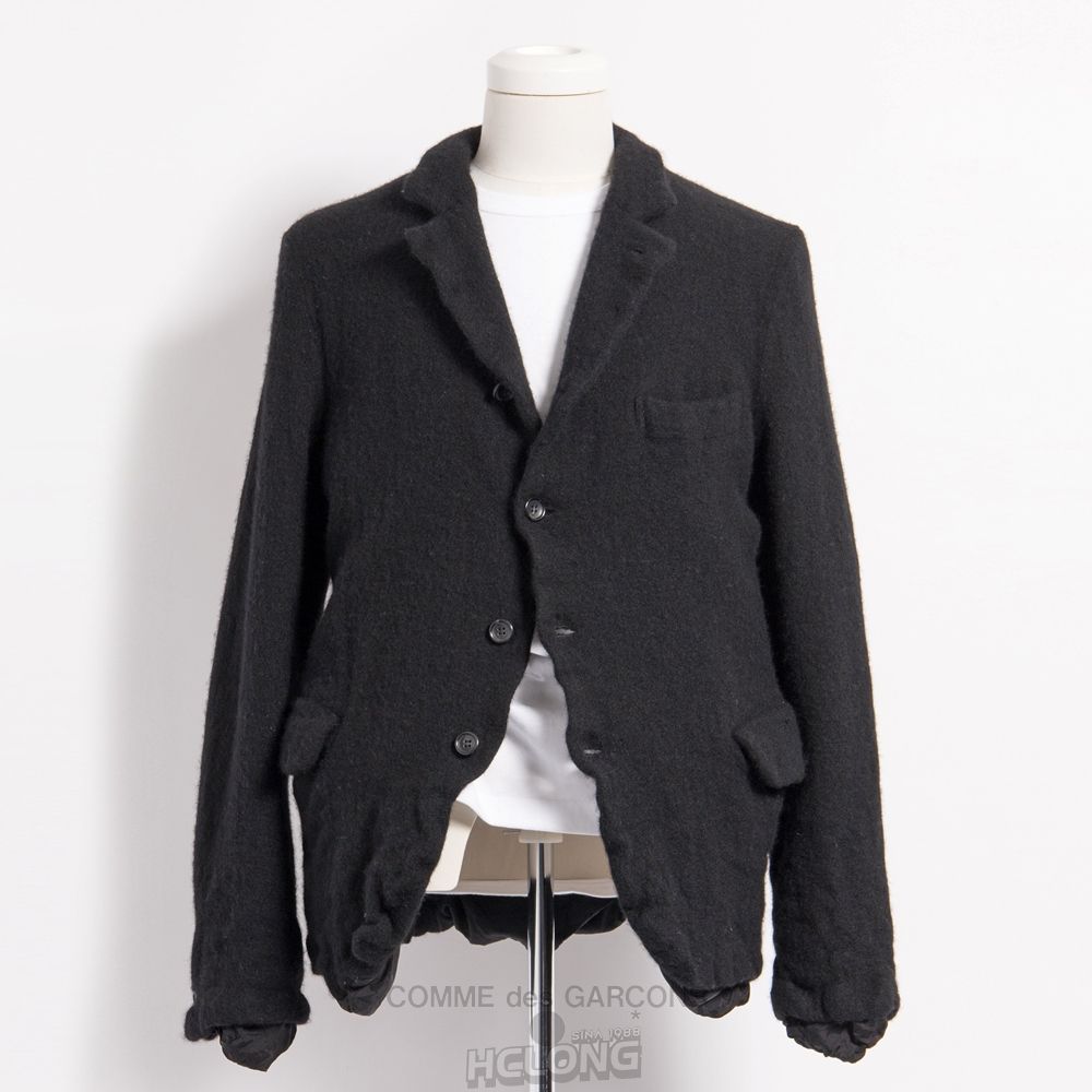 Comme Des Garcons BLACK Comme des Garçons - Uld Nylon Tailored Jacket Overtøj Sort | 25840-USQN