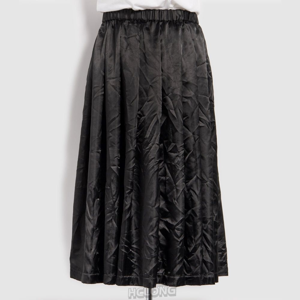 Comme Des Garcons BLACK Comme des Garçons - Message Print Skirt Nederdel Dame Sort | 28465-VSMW