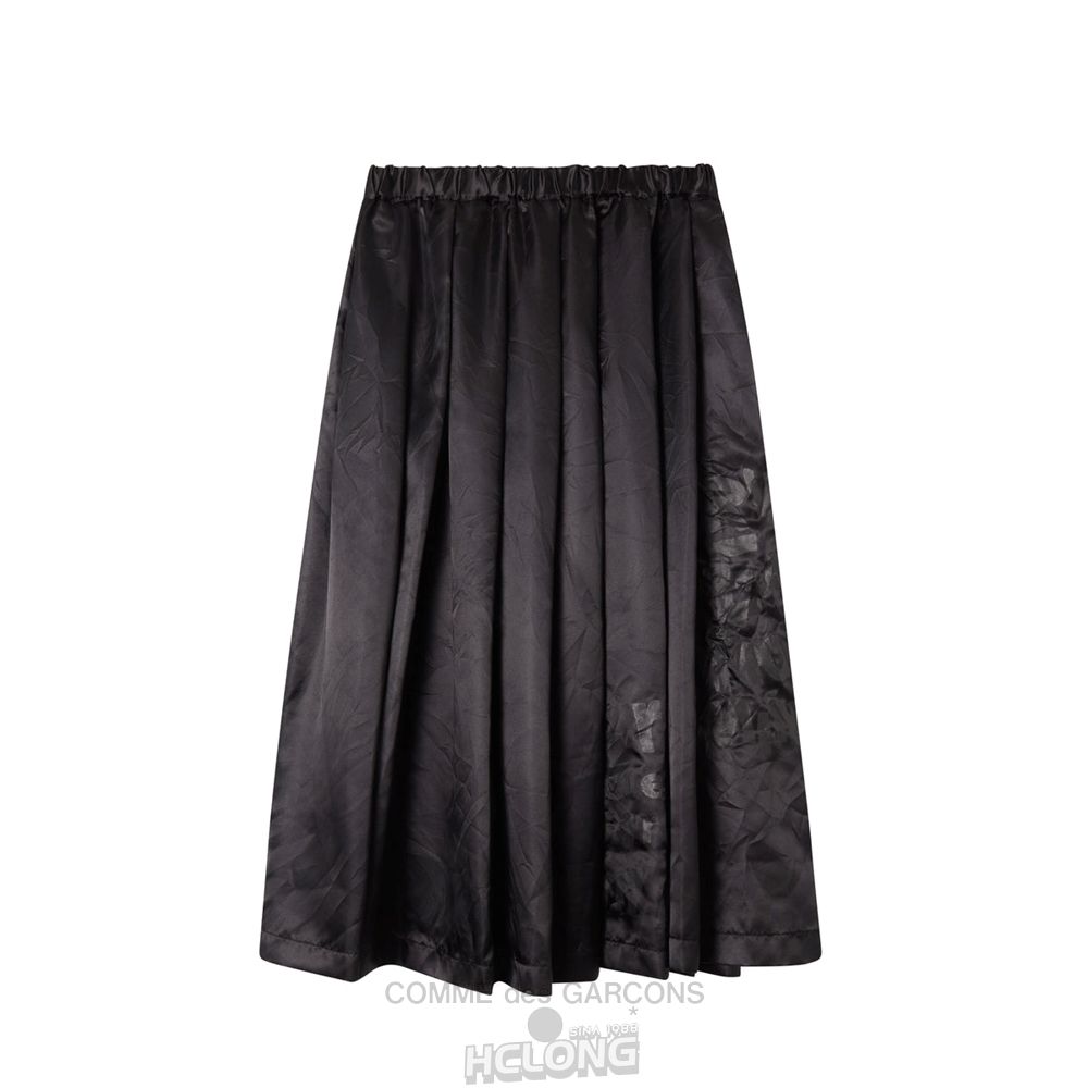 Comme Des Garcons BLACK Comme des Garçons - Message Print Skirt Nederdel Dame Sort | 28465-VSMW