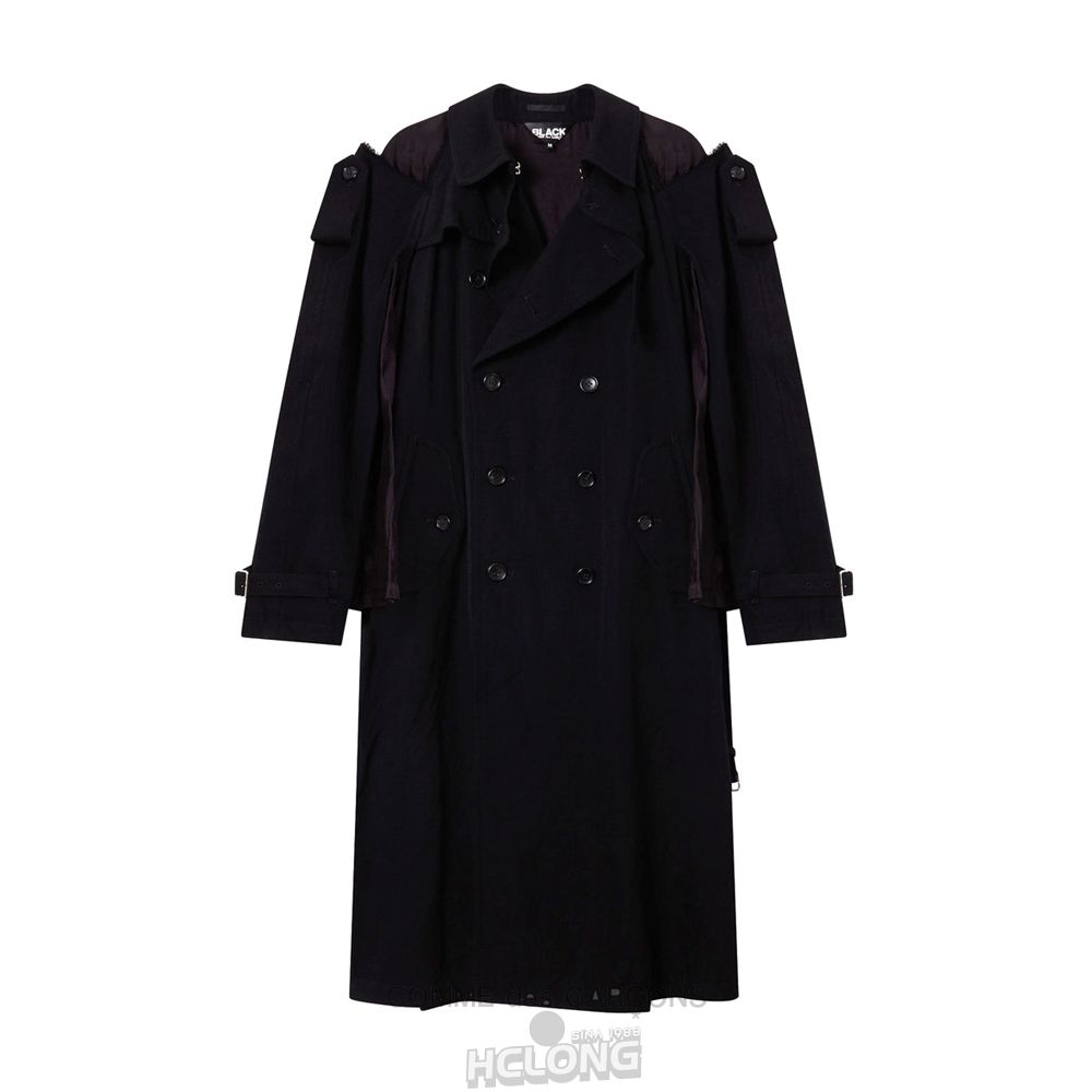 Comme Des Garcons BLACK Comme des Garçons - Uld Coat Overtøj Sort | 29610-LUJA