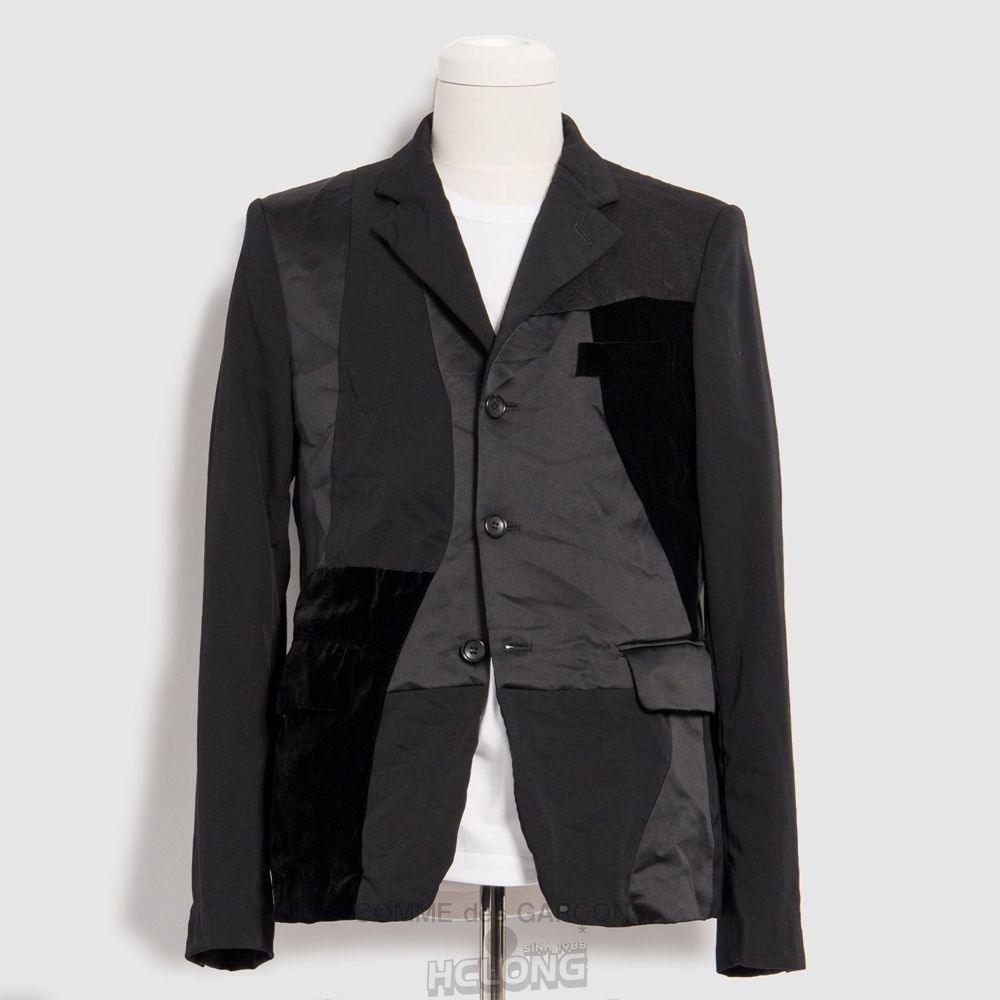 Comme Des Garcons BLACK Comme des Garçons - Tailored Patchwork Jacket Overtøj Sort | 30478-WHVF