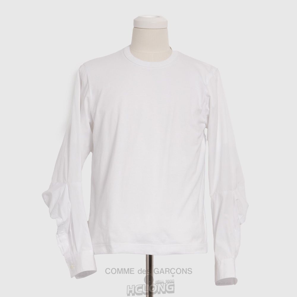 Comme Des Garcons BLACK Comme des Garçons - Contrast Pullover Pullovers Hvide | 31946-AZQF