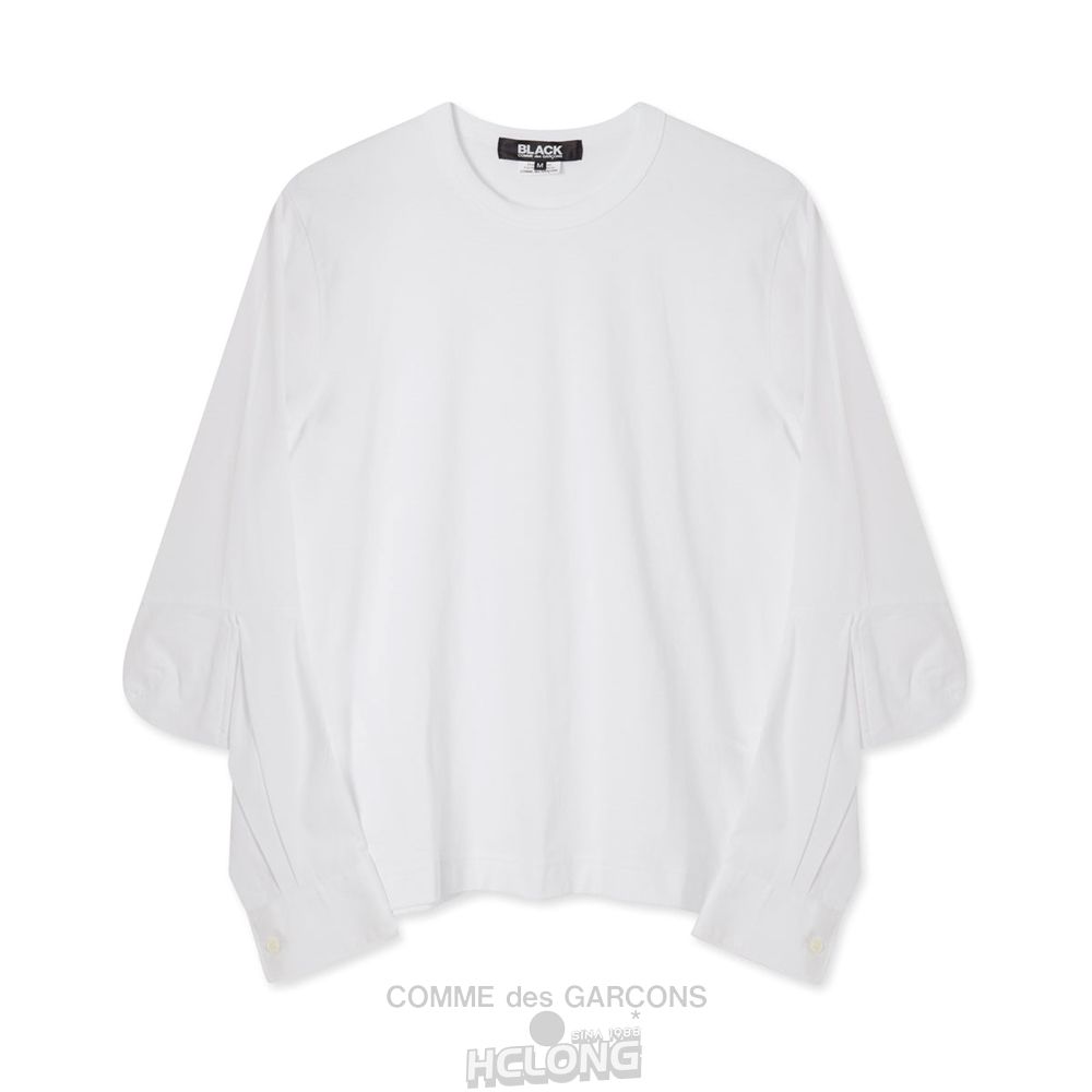 Comme Des Garcons BLACK Comme des Garçons - Contrast Pullover Pullovers Hvide | 31946-AZQF