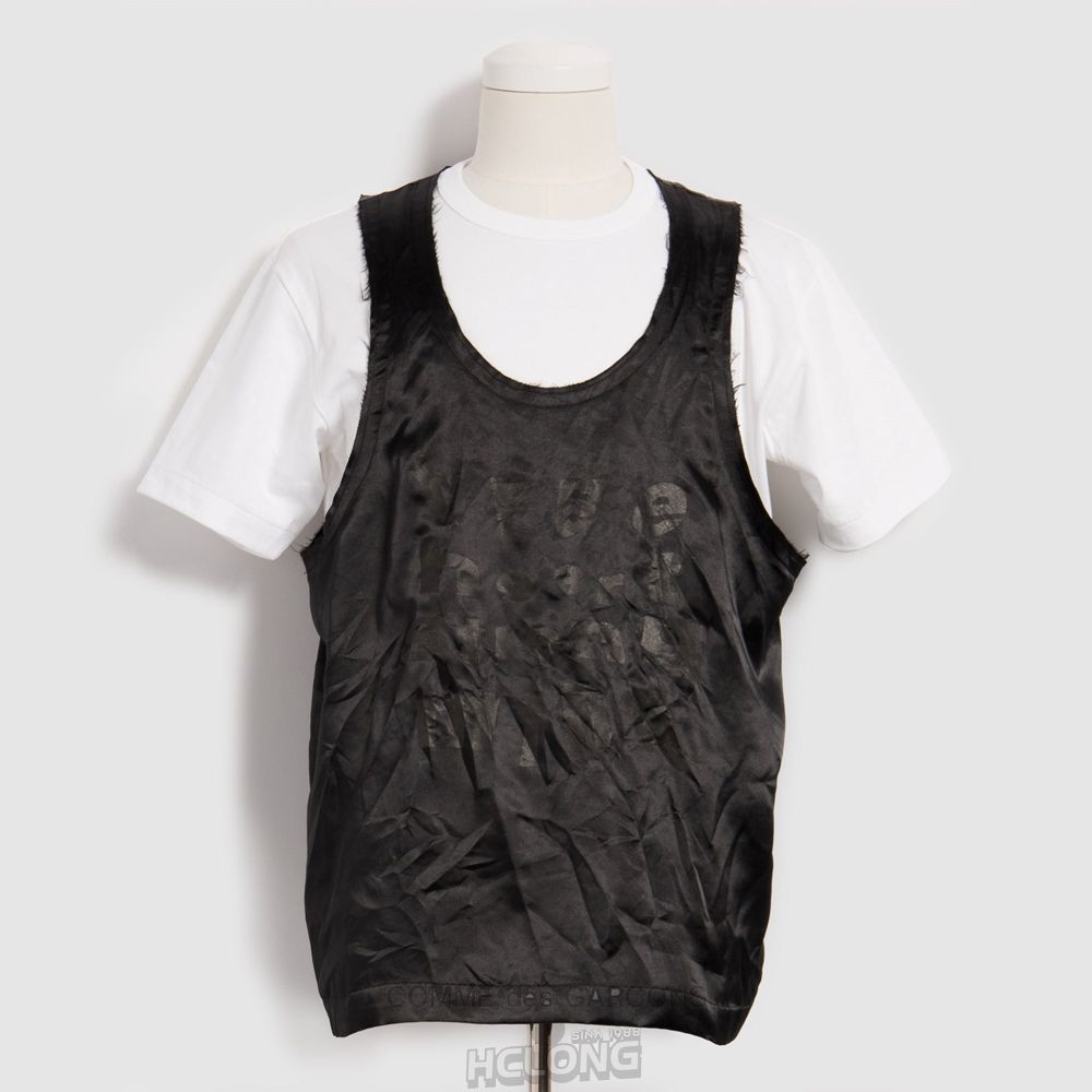 Comme Des Garcons BLACK Comme des Garçons - Message Kort Tanktop Tank Top Sort | 35067-OBKV