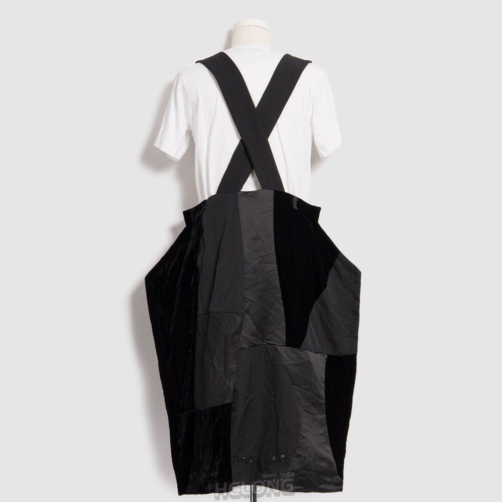 Comme Des Garcons BLACK Comme des Garçons - Patchwork Pinafore Nederdel Dame Sort | 39462-RNJI