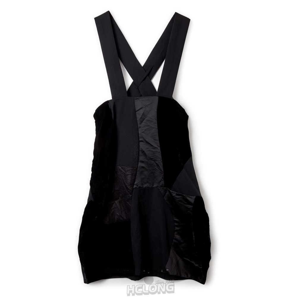 Comme Des Garcons BLACK Comme des Garçons - Patchwork Pinafore Nederdel Dame Sort | 39462-RNJI