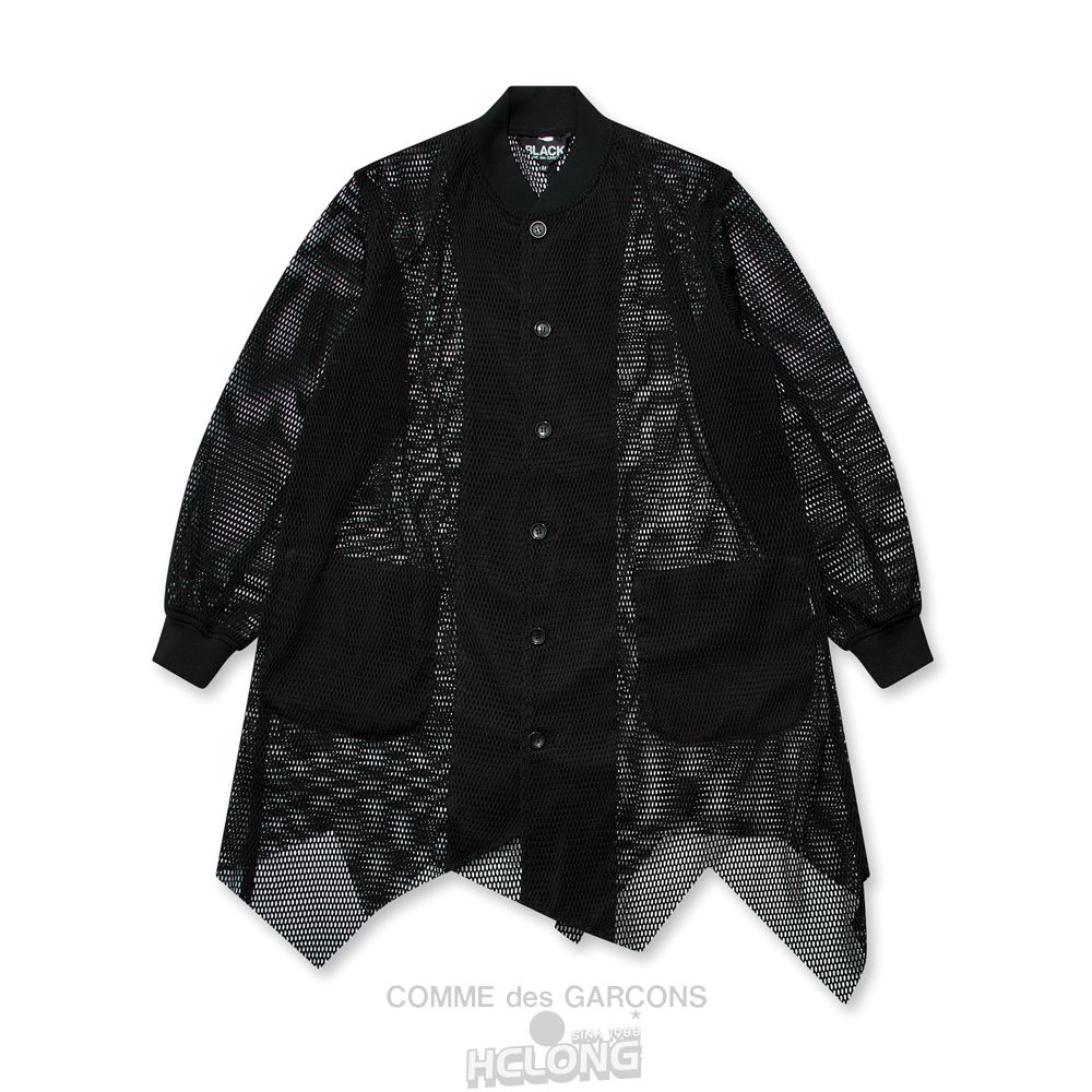 Comme Des Garcons BLACK Comme des Garçons - Raschel Mesh Coat Overtøj Sort | 48309-UBMX