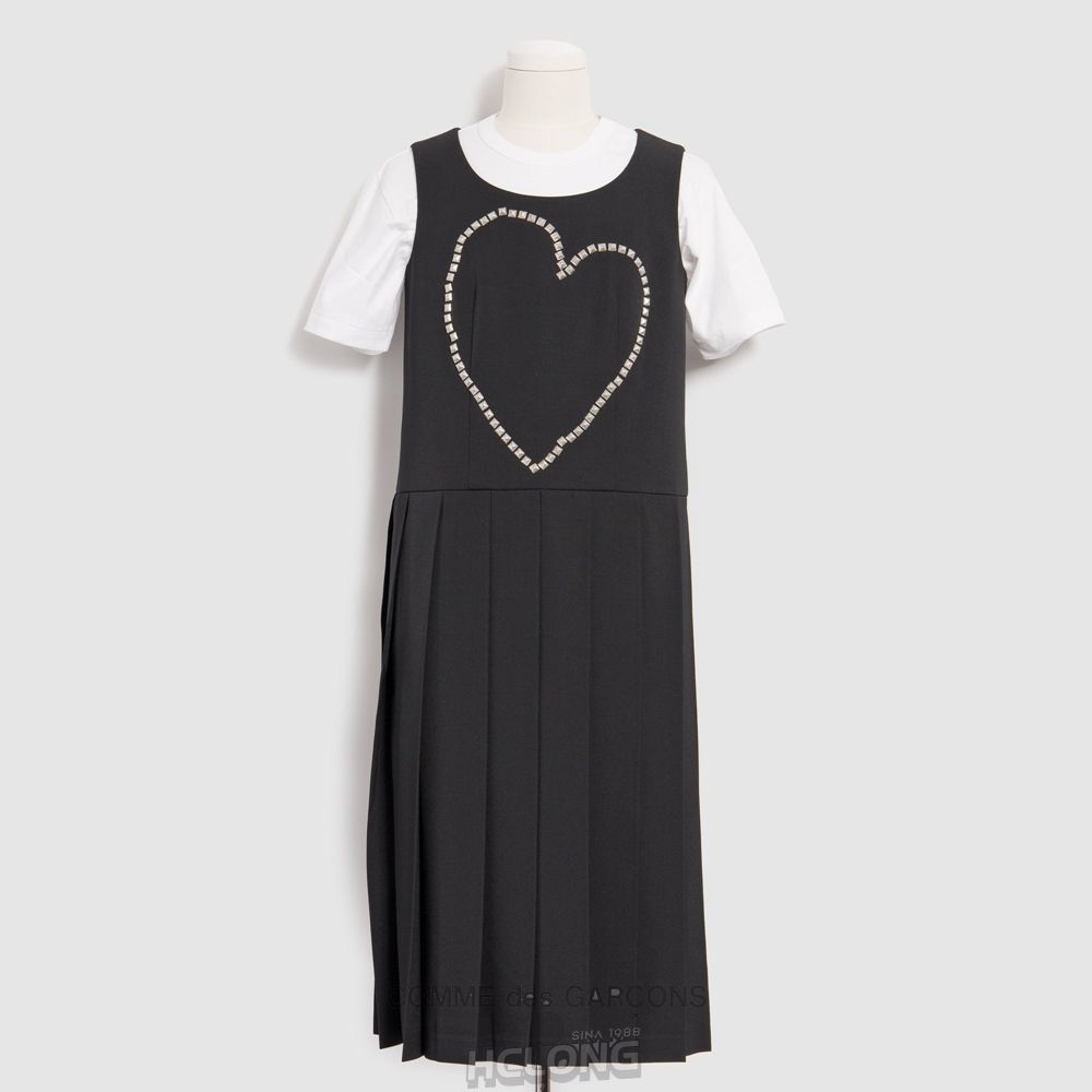 Comme Des Garcons BLACK Comme des Garçons - Heart Kjole Dresses Dame Sort | 48703-UBRJ