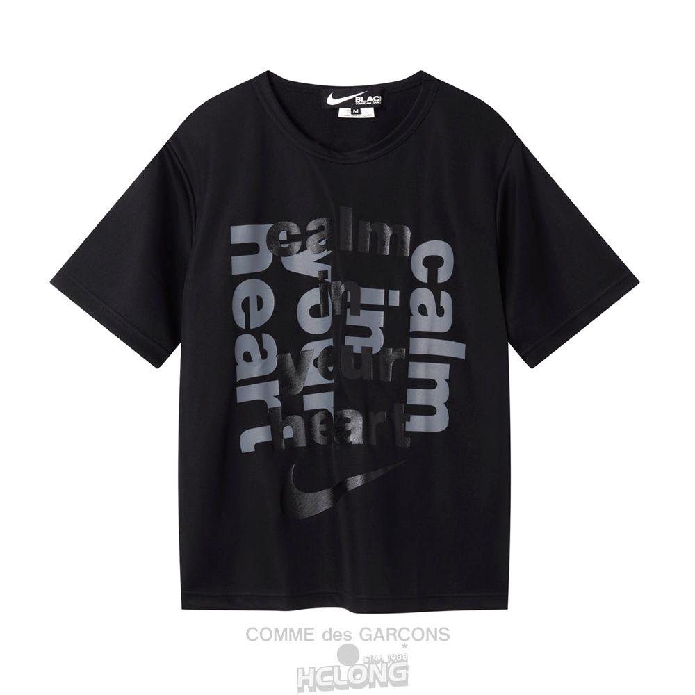 Comme Des Garcons BLACK Comme des Garçons - Nike Calm in Your Heart T-Shirt Tee Sort | 49701-JFRN