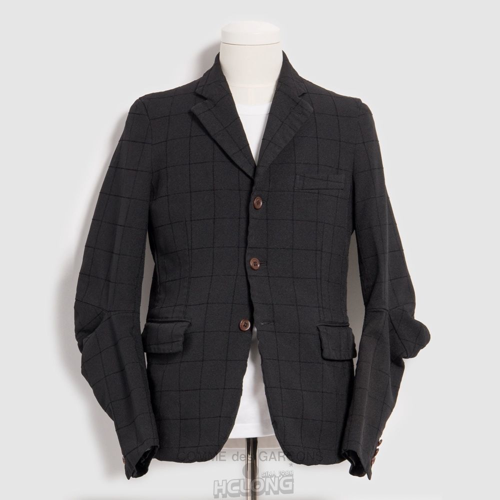 Comme Des Garcons BLACK Comme des Garçons - Tailored Check Jacket Overtøj Sort | 56293-OXKG