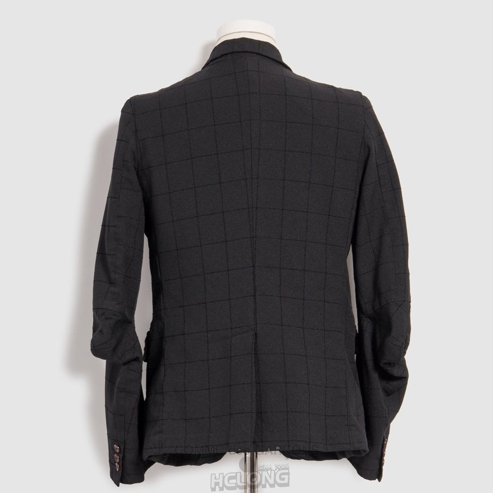 Comme Des Garcons BLACK Comme des Garçons - Tailored Check Jacket Overtøj Sort | 56293-OXKG