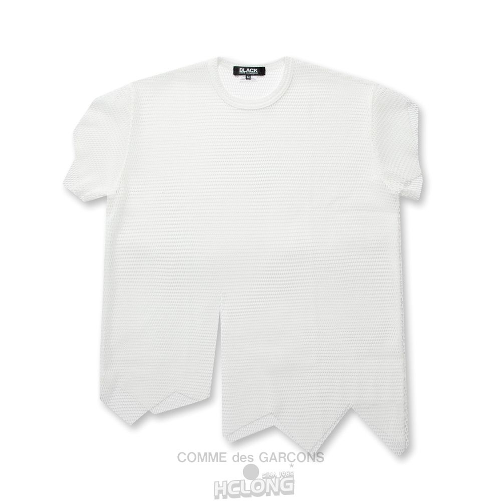 Comme Des Garcons BLACK Comme des Garçons - Raschel Mesh T-Shirt Tee Hvide | 56309-SOBD