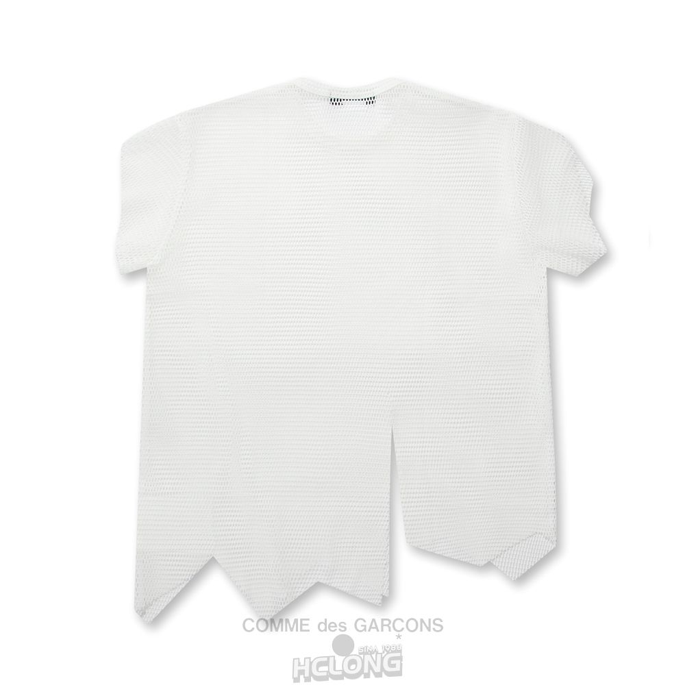 Comme Des Garcons BLACK Comme des Garçons - Raschel Mesh T-Shirt Tee Hvide | 56309-SOBD