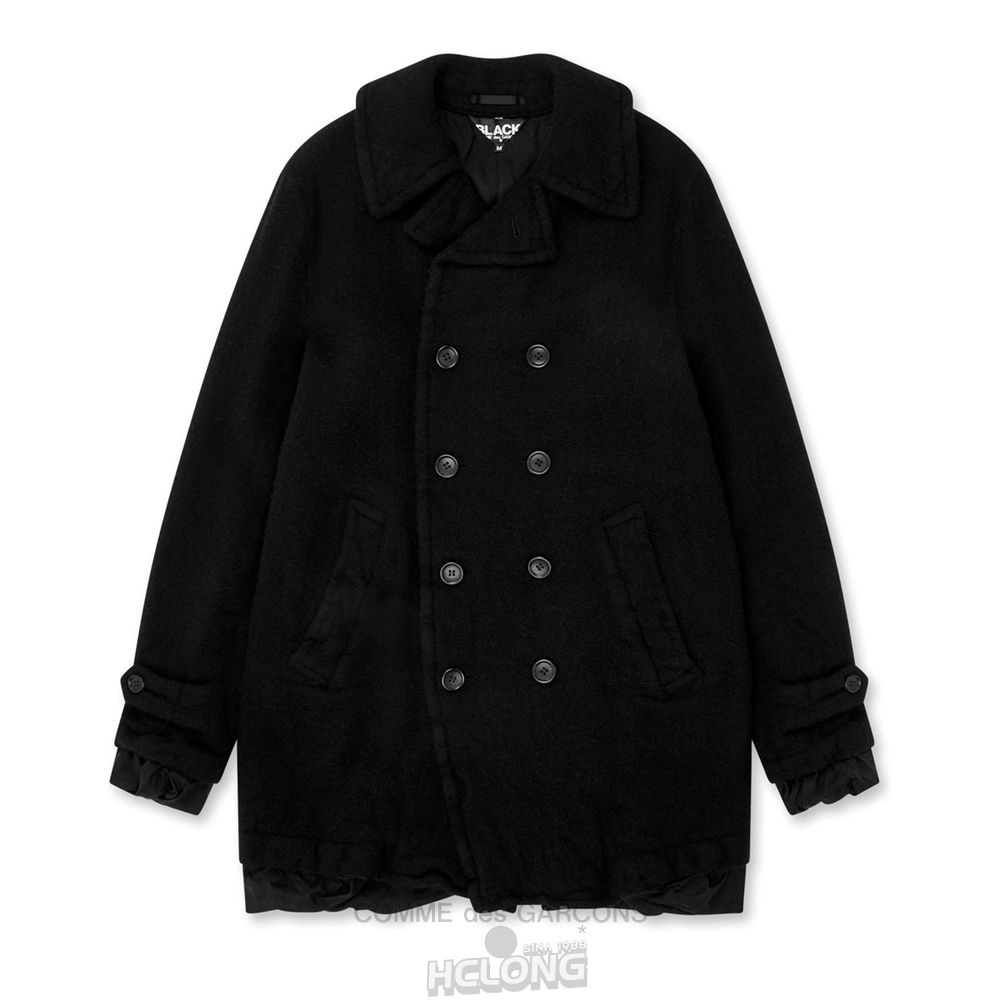 Comme Des Garcons BLACK Comme des Garçons - Uld Nylon Tweed Jacket Overtøj Sort | 79324-TIWR