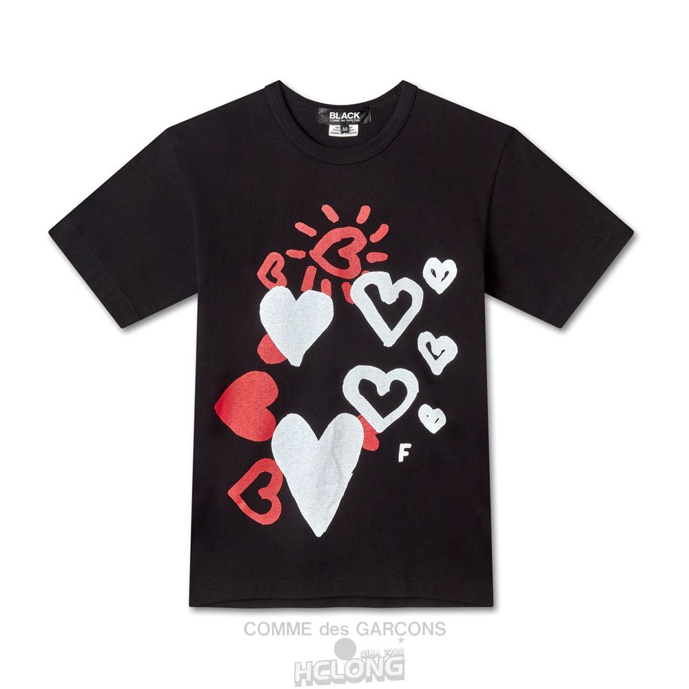 Comme Des Garcons BLACK Comme des Garçons - Filip Pagowski Printed T-Shirt Tee Sort | 83064-VWZC