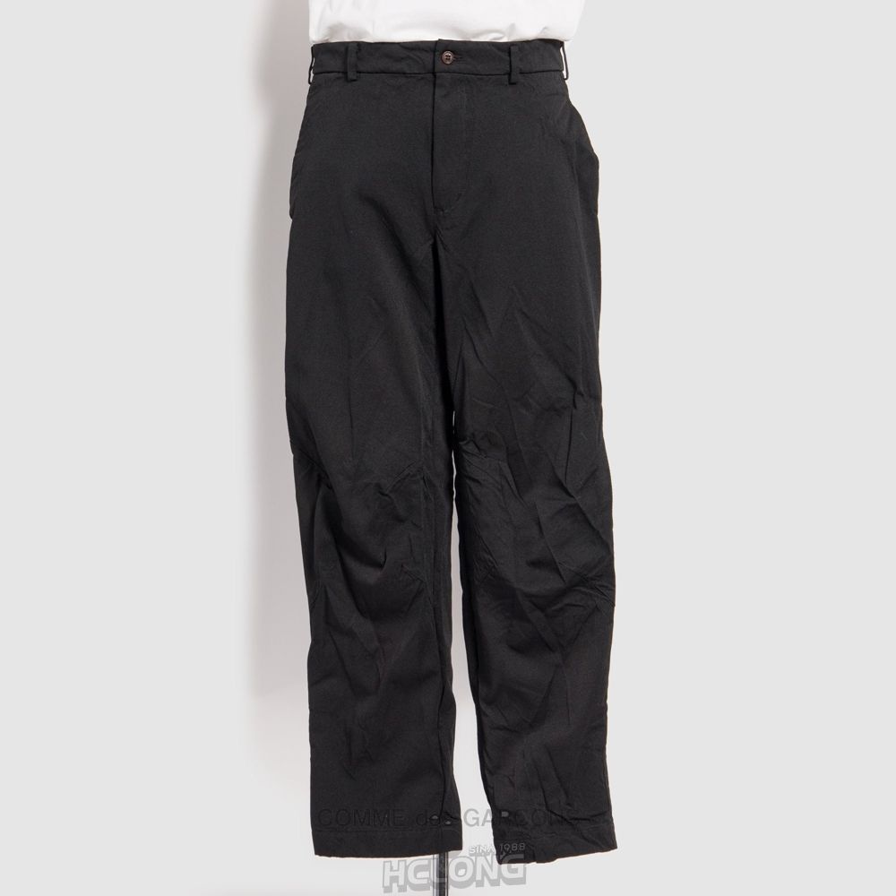 Comme Des Garcons BLACK Comme des Garçons - Crumpled Polyester Pants Bukser Sort | 83769-RQES