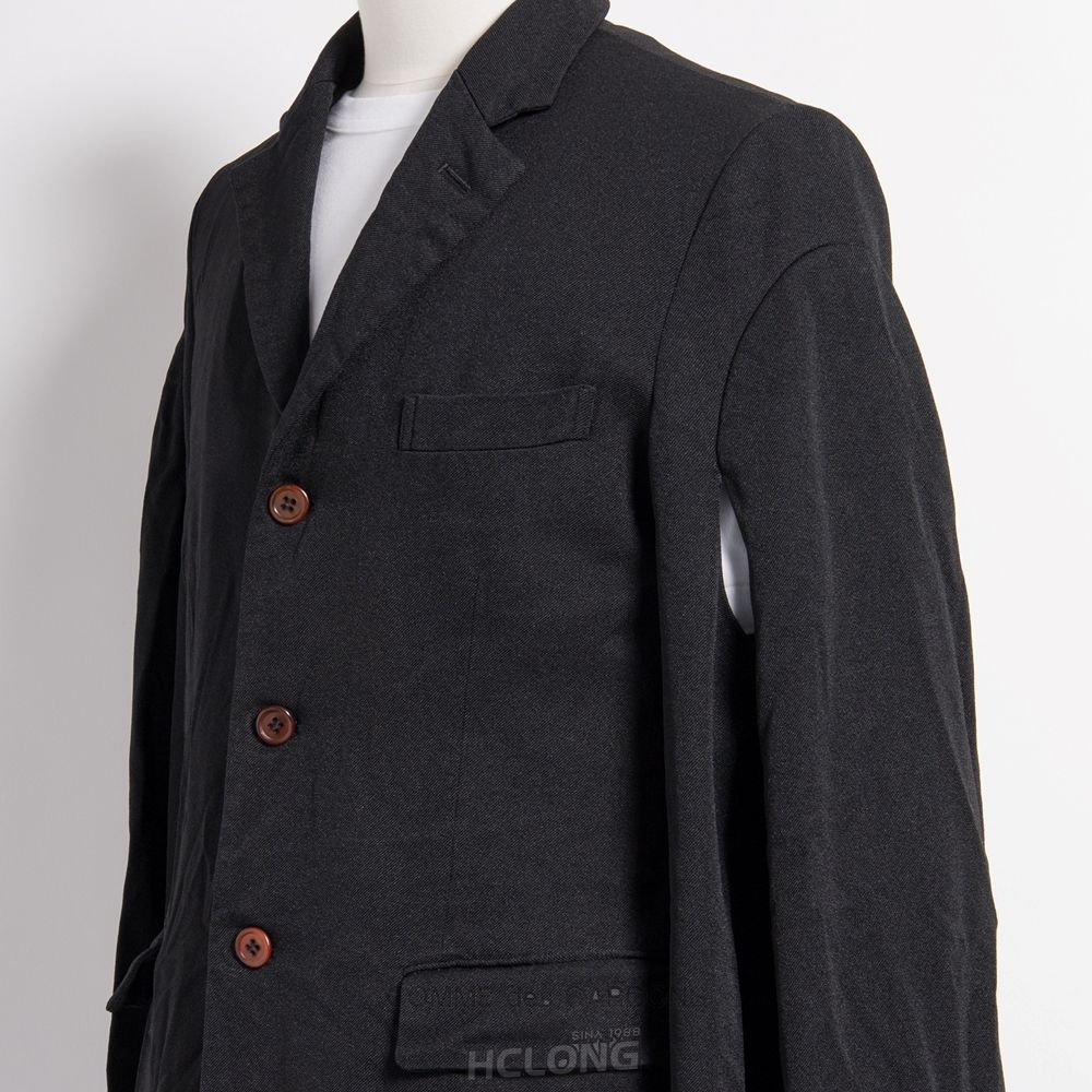 Comme Des Garcons BLACK Comme des Garçons - Long Tailored Jacket Overtøj Sort | 83956-CUOI