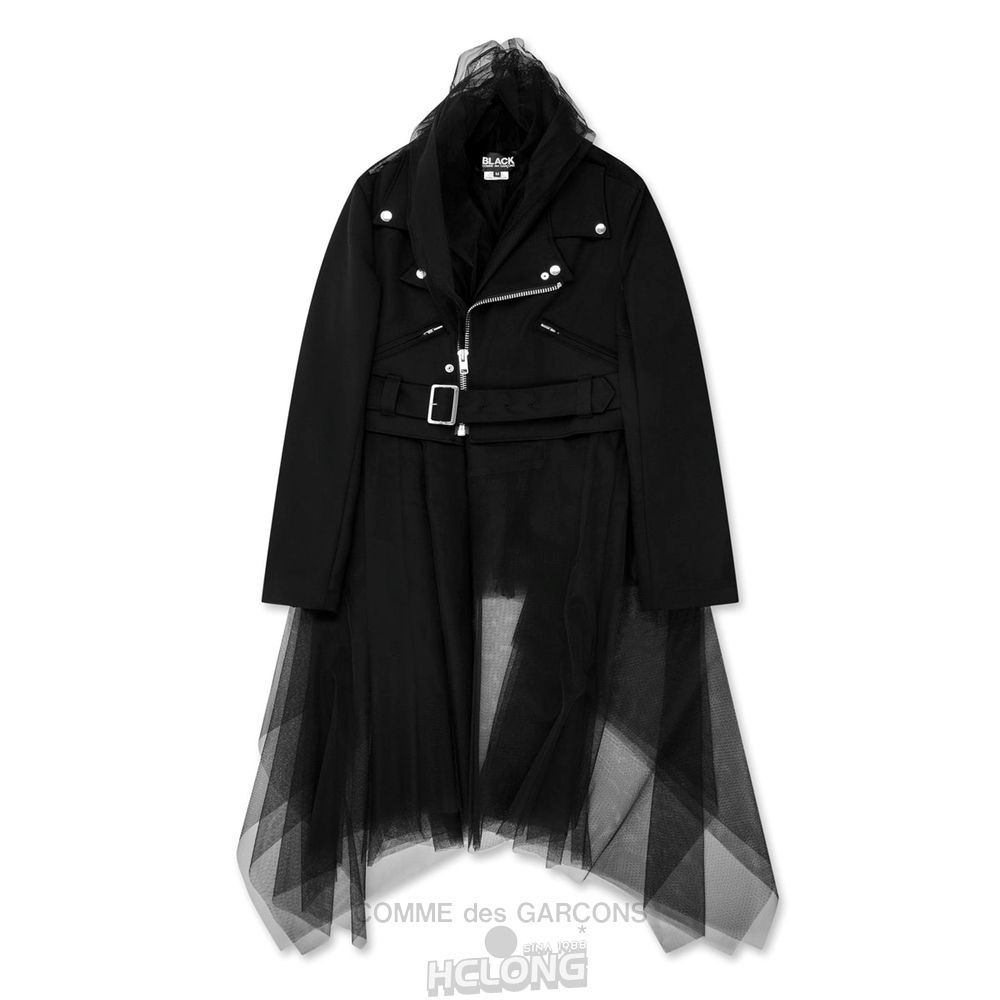 Comme Des Garcons BLACK Comme des Garçons - Tulle Zip Jacket Overtøj Sort | 93702-ROTI