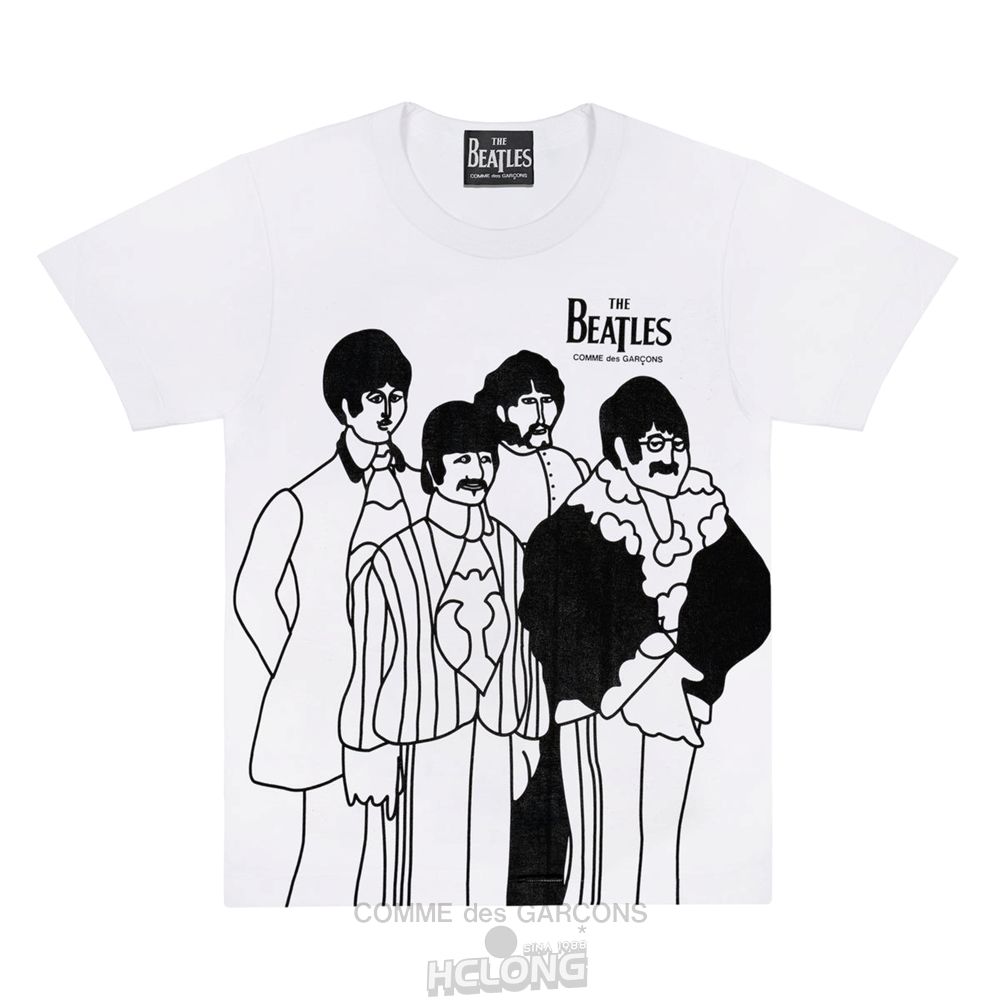 Comme Des Garcons CDG Beatles - Band T-Shirt T-Shirts Hvide | 24095-FSMW