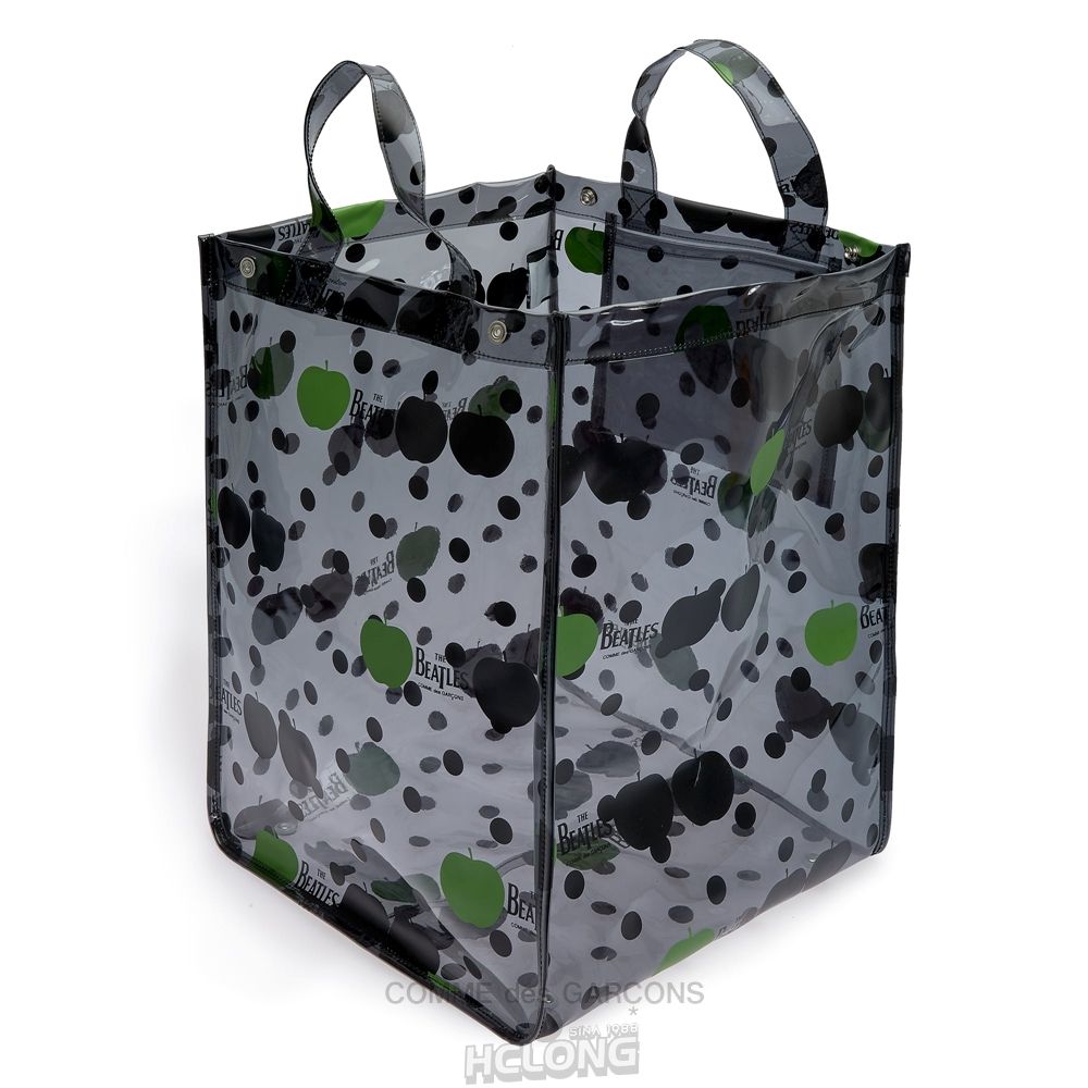 Comme Des Garcons CDG Beatles - Big PVC Apple & Dot Tote Taske Sort | 31296-SINU